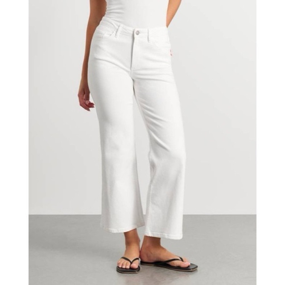 Warp + Weft | High Rise Crop Bootcut Jean- White- NWT
